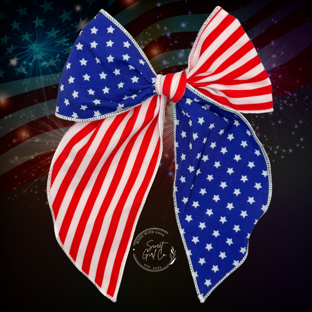 Handtied Stars & Stripes (clip only)