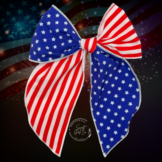 Handtied Stars & Stripes (clip only)